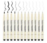 YBEATY Lot de 12 micro-stylos à pointe fine pour dessin, calligraphie, encre noire étanche pour croquis professionnel, croquis, illustration, dessin technique, journal, manga