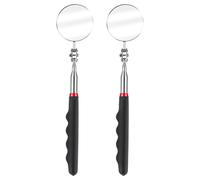 YBEATY Lot de 2 miroirs d'inspection télescopiques rotatifs à 360 ° en acier inoxydable avec long manche rond extensible pour techniciens, mécaniciens, artisans, tests et observations
