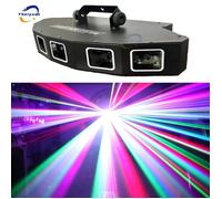 ybeiyuan - Projecteur laser de scène RGB 6 têtes (1500 mW) à faisceaux en éventail et plus de 51 motifs, scanner DMX512