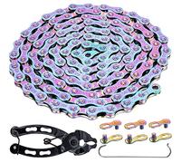 YBEKI Chaîne de vélo 9 vitesses - Couleur : 1/2 x 11/128 - 116 maillons - Avec 2 paires d'antivols