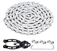 YBEKI Chaîne Vélo 9/10/11/12 Vitesses Haute Performance | Anti-Rouille EN 14872 avec 3 Maillons Rapides & Outil Pro | Compatible Shimano/SRAM (1/2"x11/128" 116L)