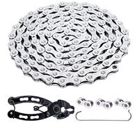 YBEKI Chaîne Vélo 9/10/11/12 Vitesses Haute Performance | Anti-Rouille EN 14872 avec 3 Maillons Rapides & Outil Pro | Compatible Shimano/SRAM (1/2"x11/128" 116L)