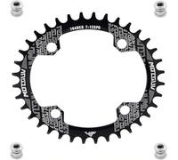 YBEKI Plateau de Pédalier Ovale/Rond Pro 104BCD (32-52T) | Alliage 7075-T6 CNC | Etroit - Profil Etroit-Large Anti-Chute | Compatible Shimano/SRAM 8-11 Vitesses | VTT Route BMX | Noir/Red