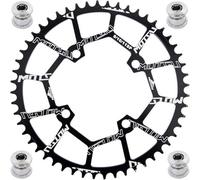 YBEKI Plateau de Pédalier Ovale/Rond Pro 104BCD (32-52T) | Alliage 7075-T6 CNC | Etroit - Profil Etroit-Large Anti-Chute | Compatible Shimano/SRAM 8-11 Vitesses | VTT Route BMX | Noir/Red