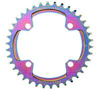 YBEKI Plateau de Pédalier Rond Pro 104BCD (32-38T) Alliage 7075-T6 Usiné CNC Etroit - Profil Etroit-Large Anti-Chute - Compatible Shimano/SRAM 8-11V - pour VTT, Vélo de Route, BMX