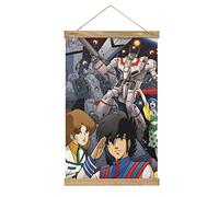 YBEL Robotech The Macross Saga Scroll Poster en tissu pour tableau d'art en bois DIY Cadre à suspendre pour décoration de chambre Kit toile à l'huile Cadeau
