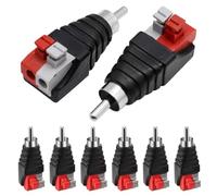 YBFBSJK 8 Pièces Rca Vers Haut-parleur Adaptateur Fiche Sans Soudure Haut-parleur Phono Cinch Adapter pour Audio Et Vidéo Subwoofer CCTV RCA mâle à AV 2 vis Femelle