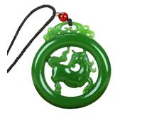 YBGCRD 1 pendentif en forme de cheval du zodiaque en jade - Bijou décontracté - Vert creux sculpté - Feng Shui - En jade - Cadeau idéal