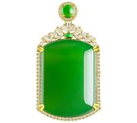 YBGCRD Agate verte naturelle authentique sans événement marque cuivre plaqué or incrusté de graines de glace jade pendentif femme collier tendance