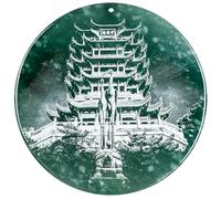 YBGCRD Authentique jade naturel bleu eau ombre sculptée paysage marque poésie pittoresque jade pendentif pour homme et femme