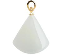 YBGCRD Collier amulette avec pendentif élégant en jade Hetian blanc naturel sculpté