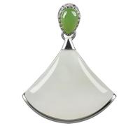 YBGCRD Collier amulette avec pendentif porte-bonheur en jade blanc naturel sculpté Hetian