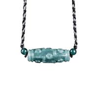 YBGCRD Collier avec pendentif en jadéite véritable jadéite bleue à neuf yeux en jade glacé LuLutong - Modèles masculins et féminins - Collier en jade au trésor