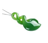 YBGCRD Collier avec pendentif en jaspe naturel en jade vert - Cadeau pour femme - Amulette en pierre - Talismans - Amulettes sculptées