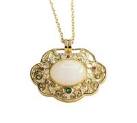YBGCRD Collier en jade naturel HeTianYu pour homme, pendentif en jade blanc de qualité supérieure, offrez-lui un cadeau