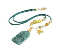 YBGCRD Collier en jade pour homme, pendentif en émeraude naturelle, dieu de l'eau bleue, collier avec pendentif Yuan en pierre de joie, accessoires de bijoux, offrez-lui un cadeau