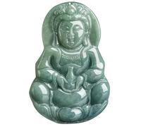 YBGCRD Nouveau authentique naturel haut de gamme vieux jadéite graine de haricot bouteille propre Guanyin jade pendentif homme femme bijoux