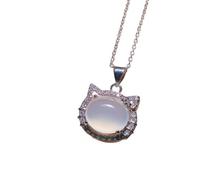 YBGCRD Nouveau pendentif calcédoine blanche naturelle, exquis, petit et polyvalent bijoux pour femme