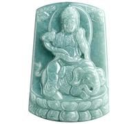 YBGCRD Pendentif en jade bleu de qualité A Bodhisattva Samantabhadra Guanyin jade signe du zodiaque dragon et serpent divinité gardienne Bouddha natif