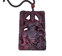 YBGCRD Pendentif Guan Gong en bois de jujube en bois naturel Guan Yu Second Master Protection Carte Voiture Ping An No Incident Collier