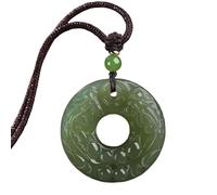 YBGCRD Pendentifs double face Xi Wang vintage Qingyu bijoux pour hommes et femmes boucle de sécurité turquoise jade breloques colliers