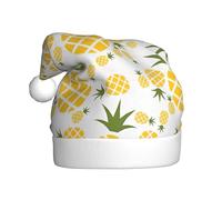 YBGHDAA Ananas. Impression Adulte Chapeau de Noël en peluche avec pompon blanc Cérémonies annuelles Casquettes Stage Performance Cap