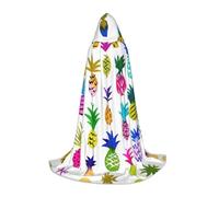 YBGHDAA Cape à capuche arc-en-ciel ananas pour adolescent pour cosplay, Halloween, fête, sorcière, vampire, magicien, bal masqué