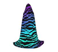 YBGHDAA Cape à capuche pour adolescent - Motif camouflage - Violet, bleu, vert, motif zèbre, pour cosplay, Halloween, fête, sorcière, vampire, magicien, bal masqué