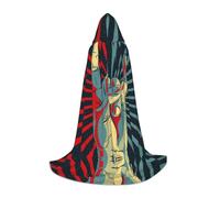 YBGHDAA Cape à capuche Rock and Roll pour adolescent pour cosplay, Halloween, fête, sorcière, vampire, magicien, bal masqué