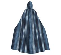 YBGHDAA Cape de vampire à capuche pour adulte avec imprimé denim bleu dégradé 145 cm