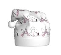 YBGHDAA Chapeau de Noël en peluche pour adulte Motif Tour Eiffel avec pompon blanc Pour couple de Paris