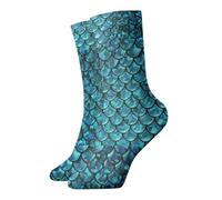 YBGHDAA Chaussettes décontractées pour femme Motif écailles de poisson Chaussettes chaudes et confortables pour l'hiver
