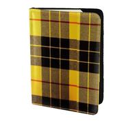 YBGHDAA Étui de passeport à motif écossais jaune, gris, noir - Indispensable pour les femmes et les hommes - Convient à tous les passeports standard, Noir , Taille unique