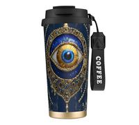 YBGHDAA Evil Eye 316 Tasse à café de voyage en acier inoxydable, gobelet à café étanche, isotherme