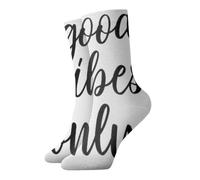 YBGHDAA Good Vibes Only Chaussettes décontractées pour femme Chaussettes chaudes et confortables pour l'hiver