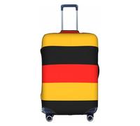 YBGHDAA Housse de valise imprimée drapeau de l'Allemagne avec fermeture éclair, trous de poignée, matériau élastique pour garder les bagages fermés, idéal pour les voyages, blanc, S