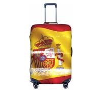 YBGHDAA Housse de valise imprimée drapeau de l'Espagne avec fermeture éclair, trous de poignée, matériau élastique pour garder les bagages fermés, idéal pour les voyages, blanc, XL