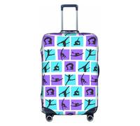 YBGHDAA Housse de valise imprimée pour jeux de gymnastique avec fermeture éclair, trous de poignée, matériau élastique pour garder les bagages fermés, idéal pour les voyages, blanc, M