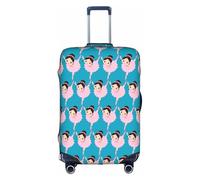YBGHDAA Little Ballerina Dancing Girl Housse de valise avec fermeture éclair, trous de poignée, matériau élastique pour garder les bagages fermés, idéal pour les voyages, blanc, S