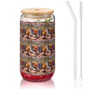 YBGHDAA Lot de 1 verre avec couvercle et paille Motif drapeau de l'Arizona 473 ml Idéal pour le whisky, la bière, le thé