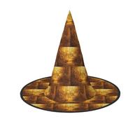 YBGHDAA Lot de 2 chapeaux de sorcière égyptiens imprimés hiéroglyphes pour Halloween, chapeaux de sorcière pour fêtes, casquettes pliables et légères pour jeux de rôle pour cosplay