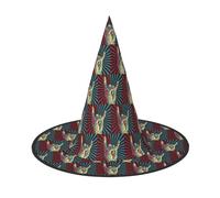 YBGHDAA Lot de 2 chapeaux de sorcière pliables et légers avec impression rock and roll pour Halloween, cosplay