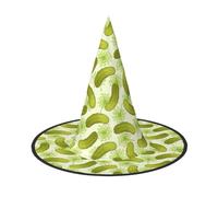 YBGHDAA Lot de 2 chapeaux de sorcière pliables et légers pour fêtes d'Halloween et cosplay Motif cornichons à l'aneth