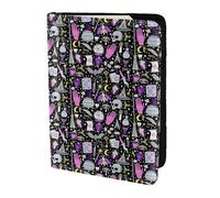 YBGHDAA Magic Witchcraft Étui de passeport avec impression de dessin bohème pour homme et femme Compatible avec tous les passeports standard, Noir , Taille unique