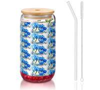 YBGHDAA Magnifique verre avec couvercle et paille Motif orchidée 473 ml Idéal pour le whisky, la bière, le thé