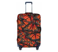 YBGHDAA Monarch Butterflies. Housse de valise imprimée avec fermeture éclair, trous de poignée, matériau élastique pour garder les bagages fermés, idéal pour les voyages, blanc, L