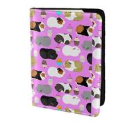 YBGHDAA Porte-passeport avec impression cochons d'Inde et cupcakes - Indispensable pour homme et femme - Compatible avec tous les passeports standard, Noir , Taille unique