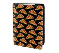 YBGHDAA Porte-passeport avec impression pizza savoureuse - Indispensable pour les femmes et les hommes - Pour passeport - Convient à tous les passeports standard, Noir , Taille unique