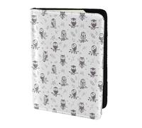YBGHDAA Porte-passeport avec motif hibou et branches d'arbre - Indispensable pour les voyages - Pour homme et femme - Convient à tous les passeports standard, Noir , Taille unique
