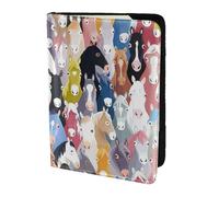 YBGHDAA Porte-passeport coloré imprimé chevaux de dessin animé indispensable pour les femmes et les hommes pour tous les passeports standard, Noir , Taille unique
